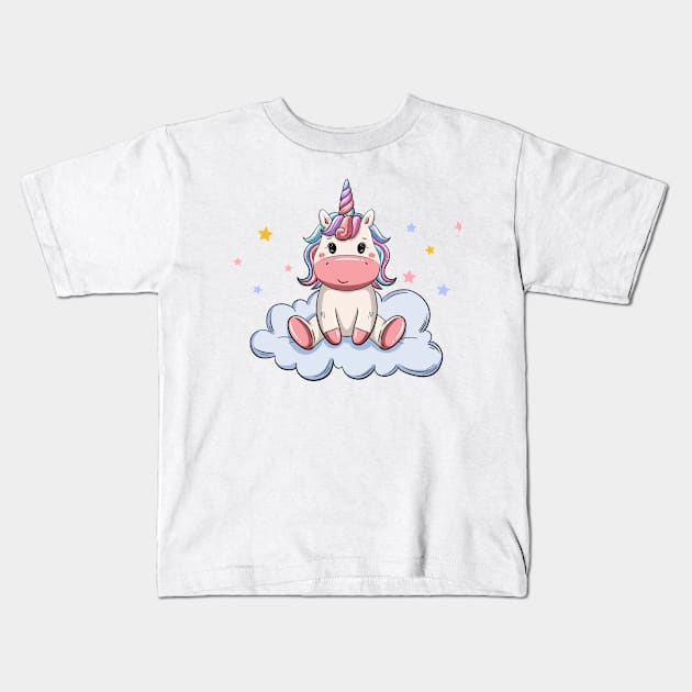 Valentine Unicorn Kids T-Shirt by timegraf